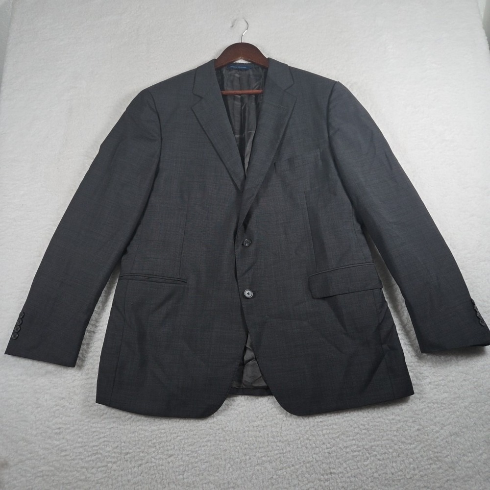 Samuelsohn Wool Mohair Blend Blazer Jacket Mens 46R SB Beckett  Blue Black Check